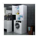 By Golden Banyo ve Çamaşır Makinası Dolabı 2 Kapaklı Raflı