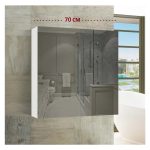Thevida Aynalı Banyo Dolabı 70 x 70, Çift Kapaklı Lavabo Üstü, Çokamaçlı Dolap